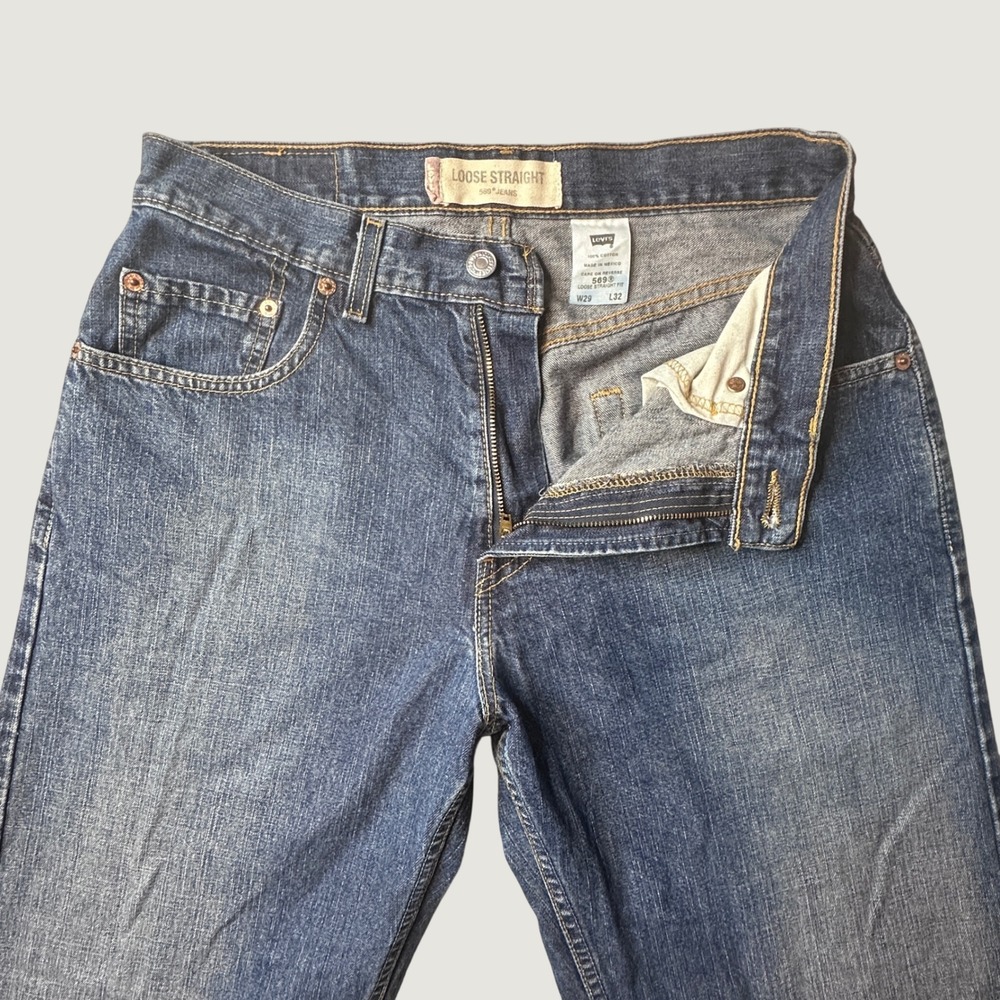 Vintage Levi's 569 Jeans Men 29x32 (30x31) Loose Straight Medium Wash Blue Denim